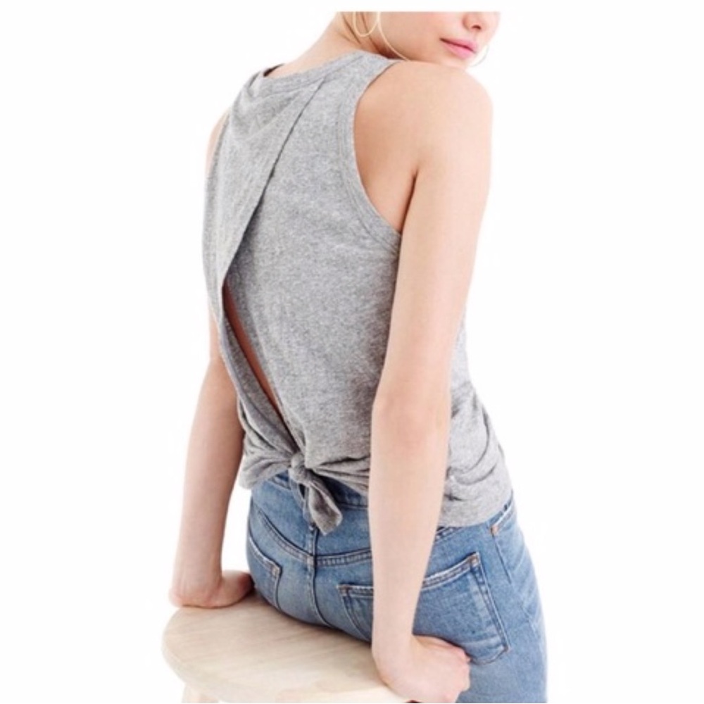 J. Crew Tie-Back Tank Top in Gray